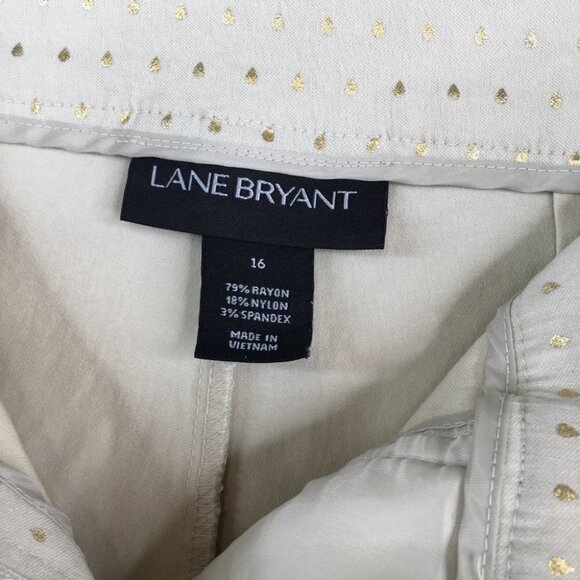 Lane Bryant Golden Waterdrop Print Cropped Pants Size 16 - Picture 4 of 8